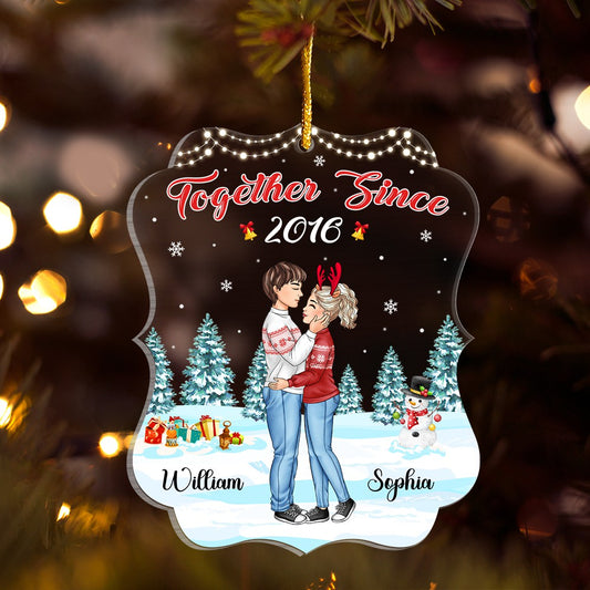 Couple Together Since Christmas Personalized Ornament