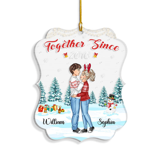 Couple Together Since Christmas Personalized Ornament