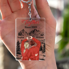 Couple Together Since Personalized Keychain for Boyfriend