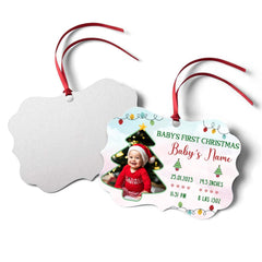 Custom Photo Baby First Christmas Personalized Ornament