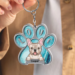 Cute Dog Paw Hologram Style Personalized Keychain