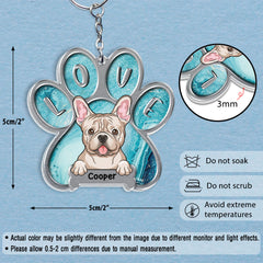 Cute Dog Paw Hologram Style Personalized Keychain