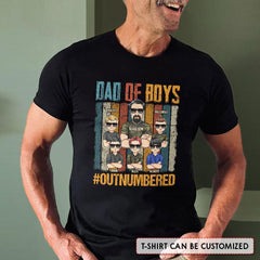 Dad Of Boys Outnumbered Personalized Shirt