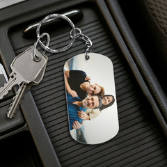Dad We Love You Custom Photo Personalized Keychain