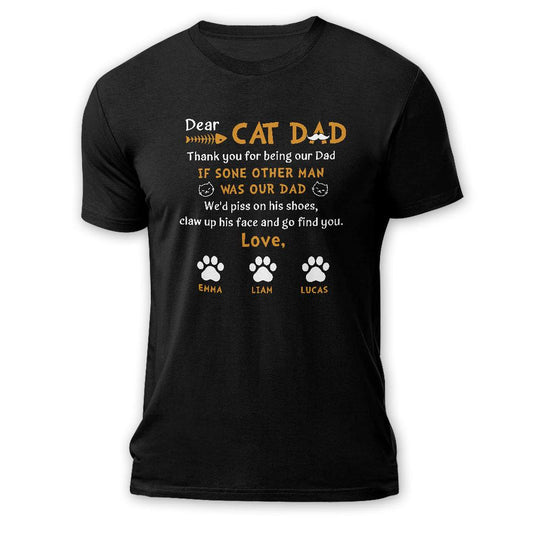 Dear Cat Dad Thank You For Being My Dad Personalized Shirt