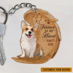 Dog Forever In My Heart Personalized Keychain