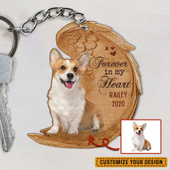 Dog Forever In My Heart Personalized Keychain