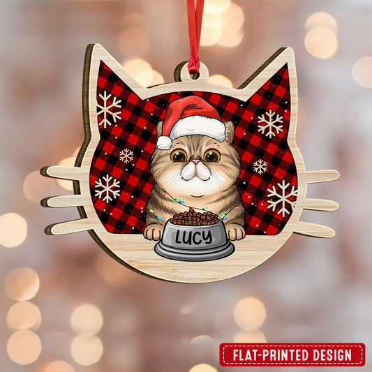Happy Cat On Christmas Day Personalized Ornament