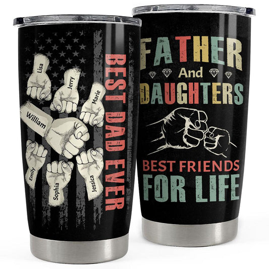 Father & Children Best Friends For Life Personalized Tumbler Cup
