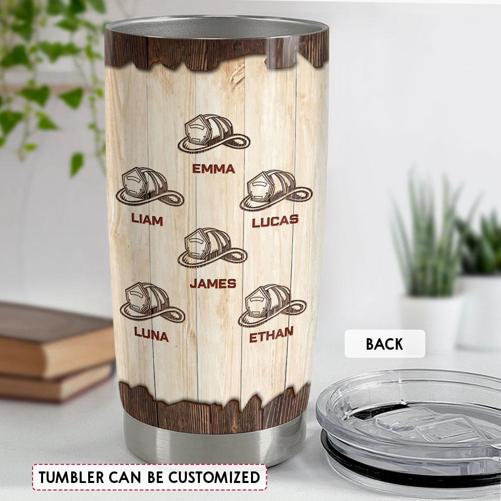 Best Dad Ever Firefighter Personalized Tumbler Cup