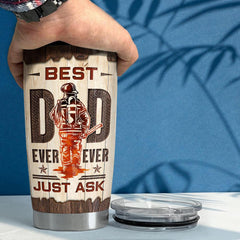Best Dad Ever Firefighter Personalized Tumbler Cup