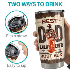 Best Dad Ever Firefighter Personalized Tumbler Cup