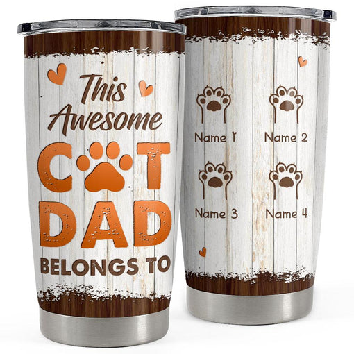 Awesome Cat Dad Personalized Tumbler Cup