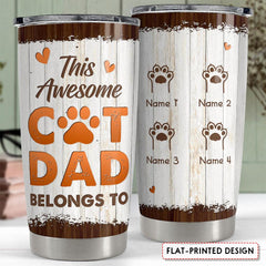 Awesome Cat Dad Personalized Tumbler Cup