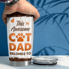 Awesome Cat Dad Personalized Tumbler Cup