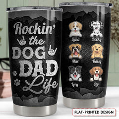Rocking The Dog Dad Life Personalized Tumbler Cup