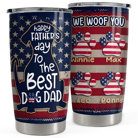 Happy Father Day Dog Dad Personalized Tumbler Cup