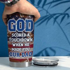 God Made You Our Football Dad Personalized Tumbler Cup