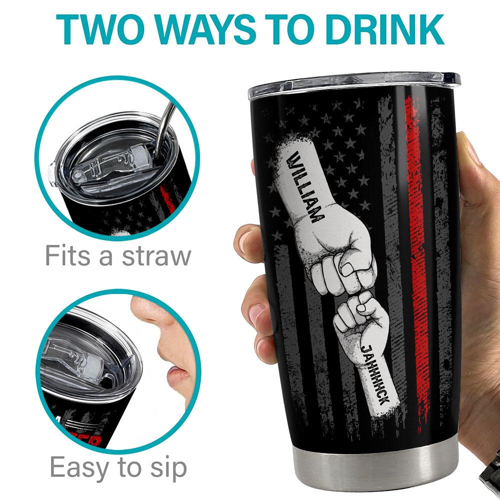 Firefighter Dad Like A Normal Dad Just Cooler Personalized Tumbler Cup