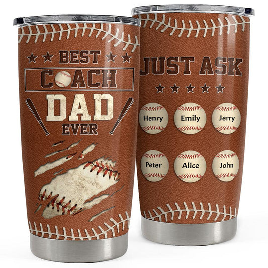 Best Coach Dad Ever Personalized Tumbler Cup