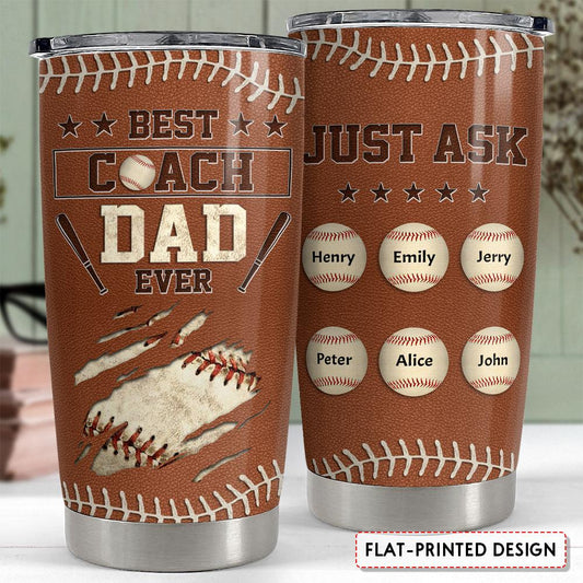 Best Coach Dad Ever Personalized Tumbler Cup