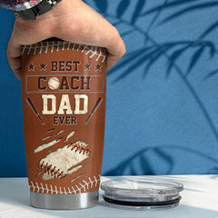 Best Coach Dad Ever Personalized Tumbler Cup
