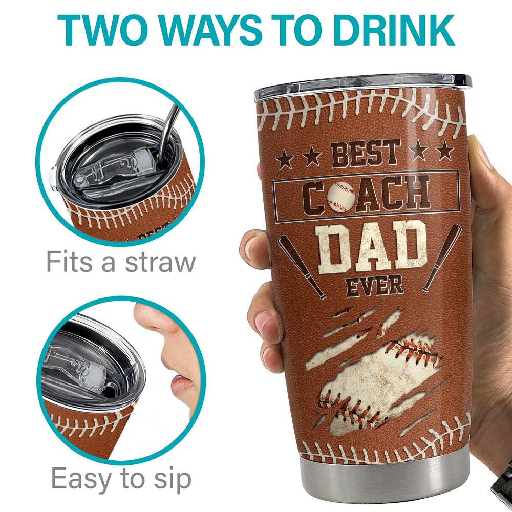 Best Coach Dad Ever Personalized Tumbler Cup