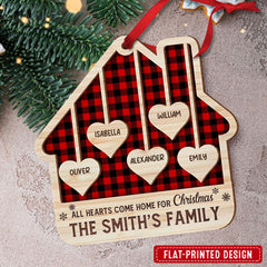 Family All Hearts Come Home For Christmas Personalized Ornament
