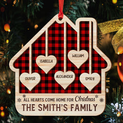 Family All Hearts Come Home For Christmas Personalized Ornament