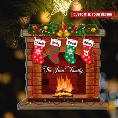 Family Stocks Hanging Personalized Ornament