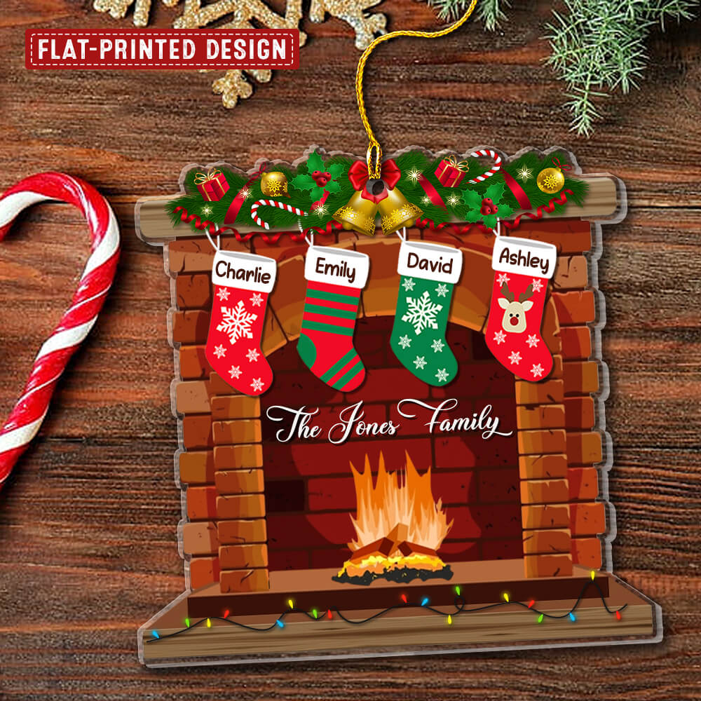 Family Stocks Hanging Personalized Ornament