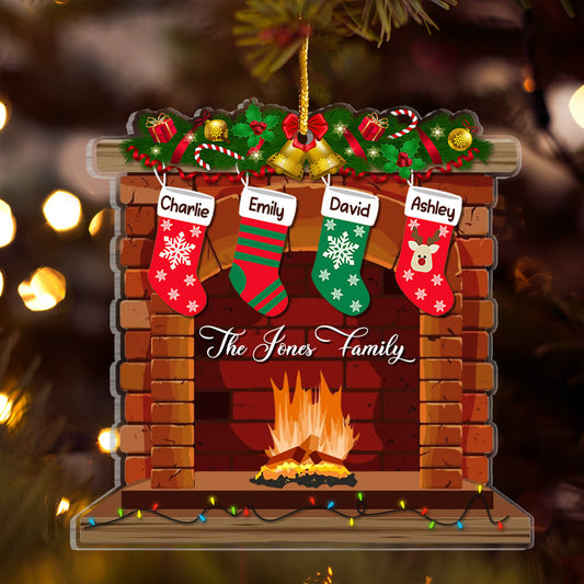 Family Stocks Hanging Personalized Ornament