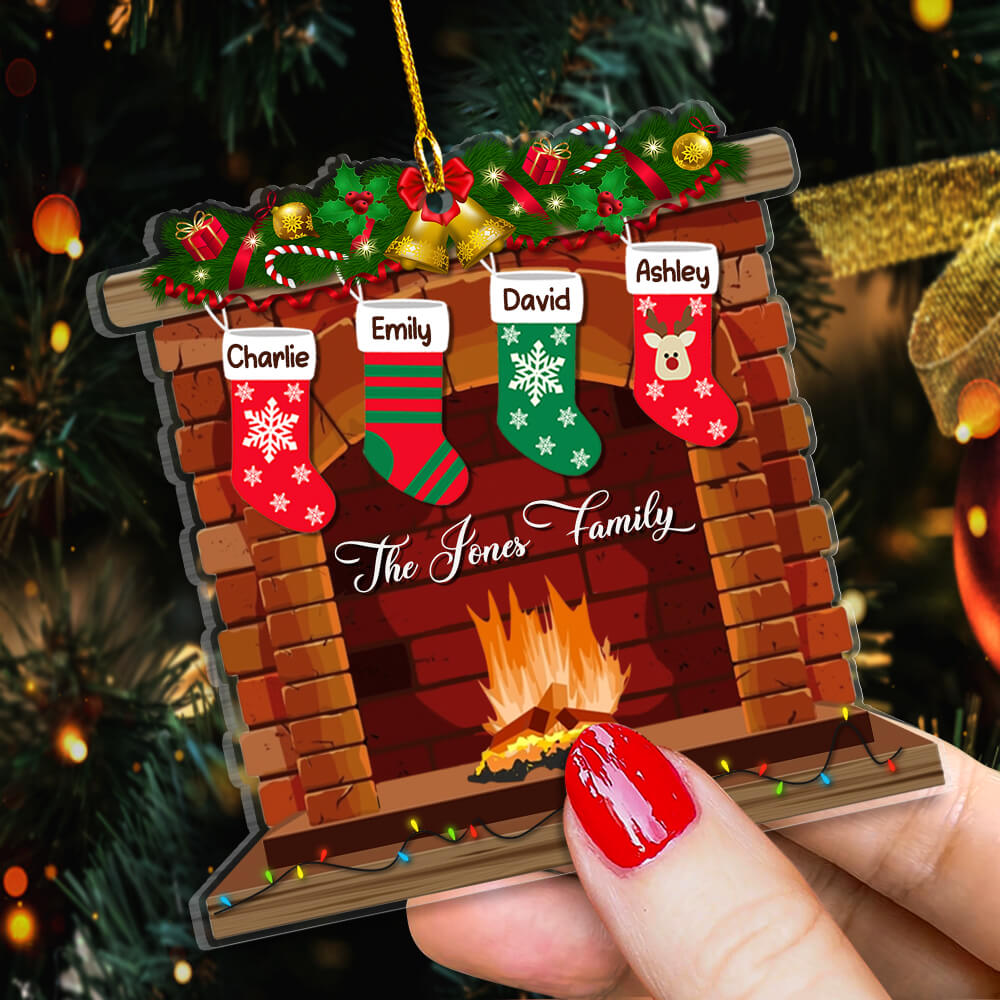 Family Stocks Hanging Personalized Ornament