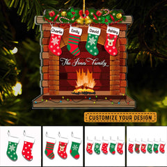 Family Stocks Hanging Personalized Ornament