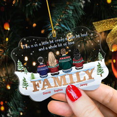 Family This Is Us A Little Bit Crazy Personalized Christmas Ornament