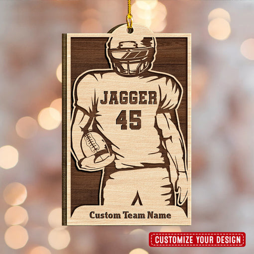 Football Player Personalized Christmas Ornament