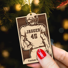 Football Player Personalized Christmas Ornament