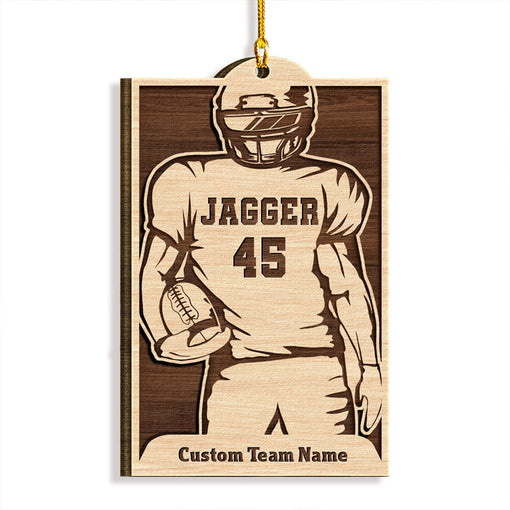 Football Player Personalized Christmas Ornament