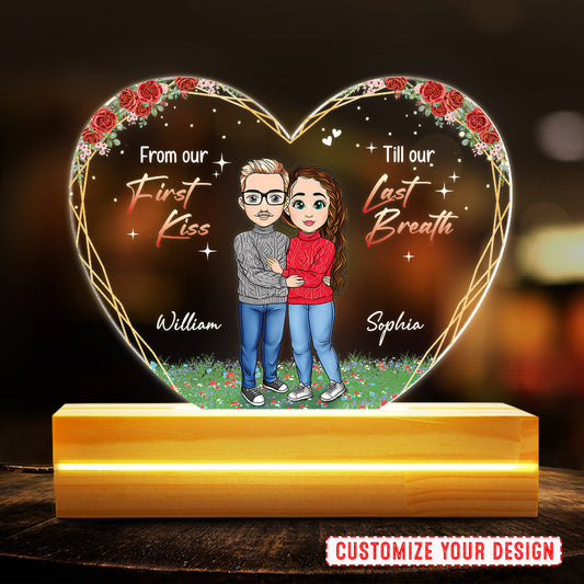 From Our First Kiss Couple Anniversary Personalized Led Night Light