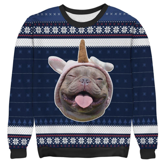 Funny Dog's Face Custom Photo Unisex Ugly Sweatshirt