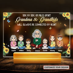 Grandma And Grandkids Connected By Heart Personalized Led Night Light