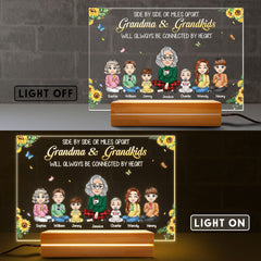 Grandma And Grandkids Connected By Heart Personalized Led Night Light