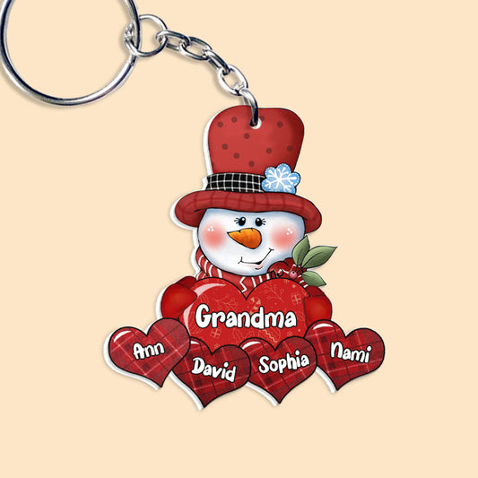 Grandma And Her Little Grandkids Personalized Keychain