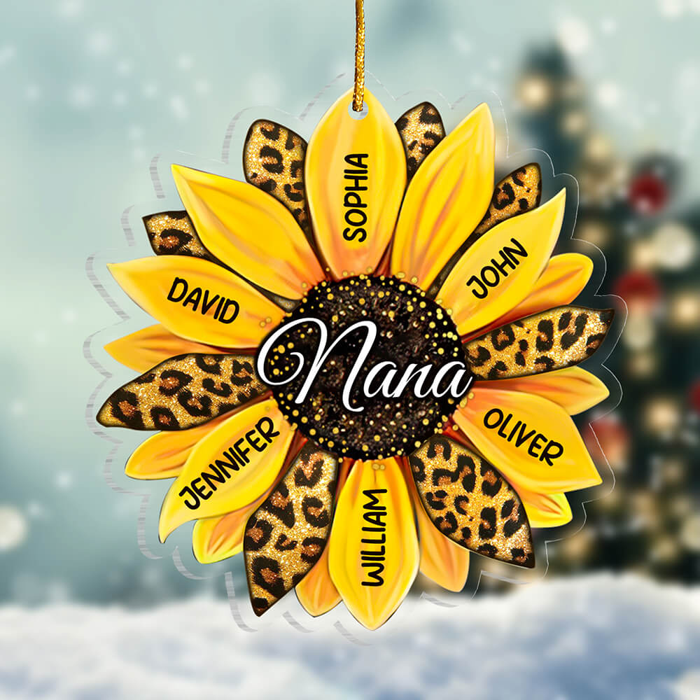 Grandma Sunflower Personalized Ornament