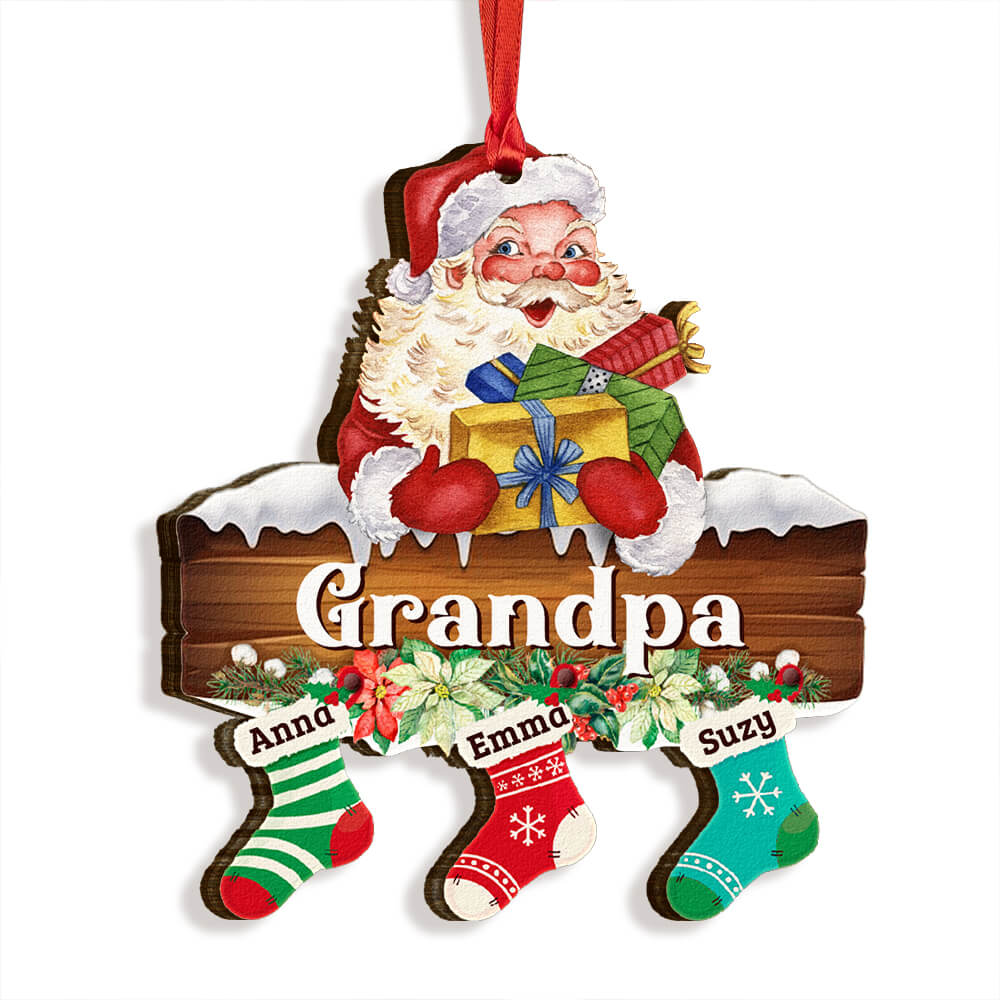 Grandpa Stock Hanging Personalized Christmas Ornament