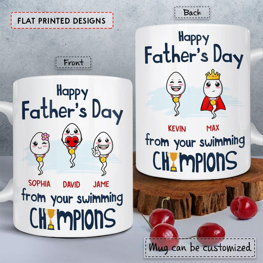 Happy Father's Day From Your Swimming Champion Personalized Mug