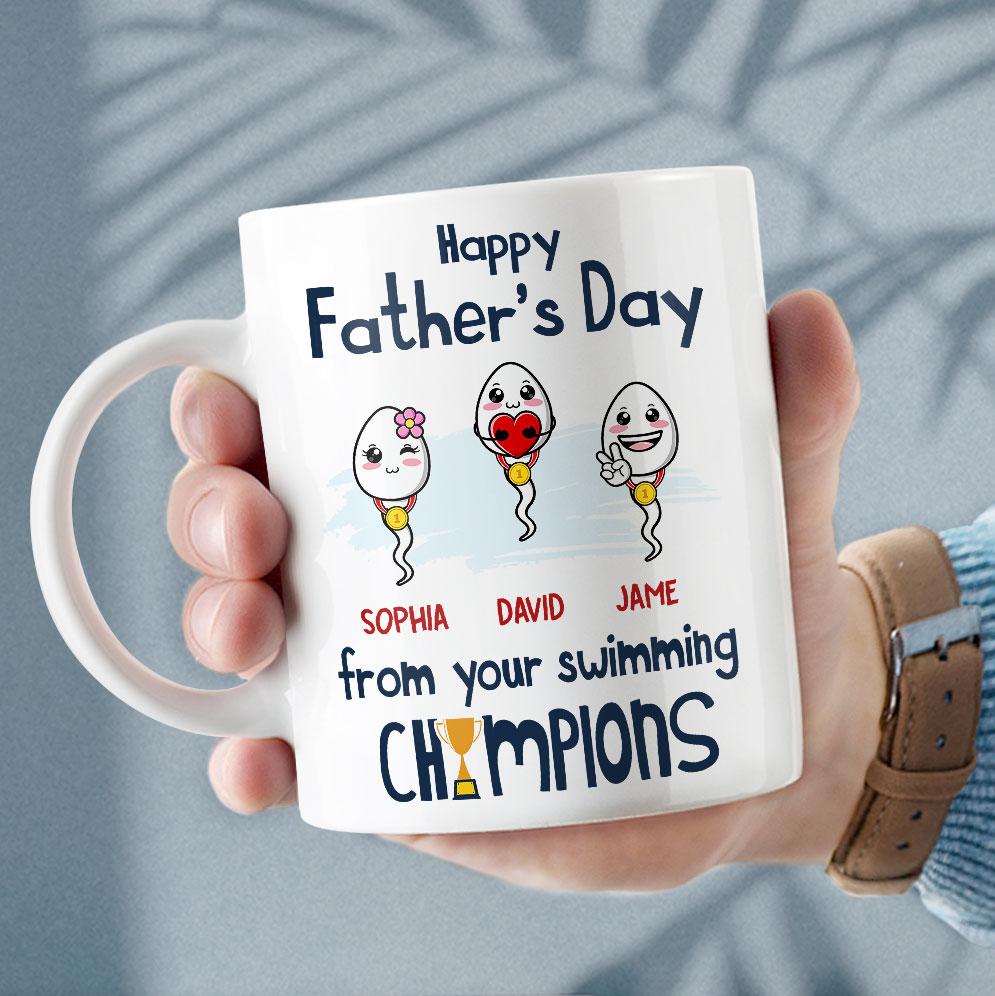 Happy Father's Day From Your Swimming Champion Personalized Mug