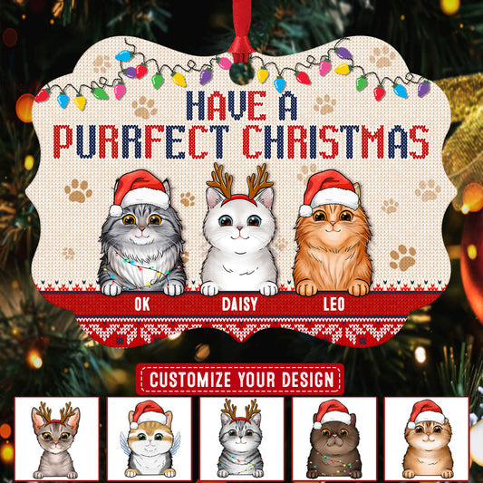 Have A Purrfect Christmas Personalized Ornament For Cat Lover
