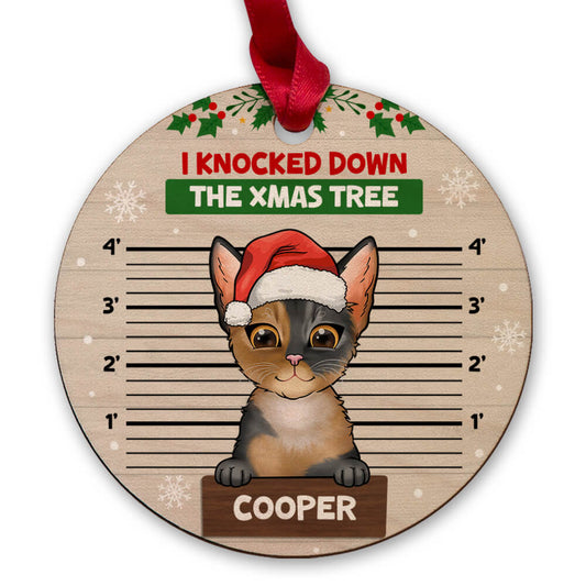 I Knock Down The Christmas Tree Bad Cat Personalized Ornament
