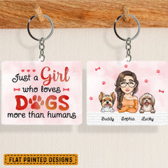 Just A Girl Who Loves Dogs More Than Humans Personalized Keychain